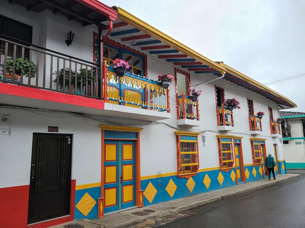 Charming colorful buildings in Jardin, Colombia