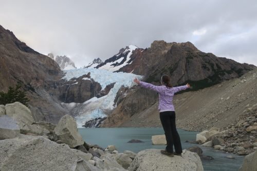 Admiring the vastness of Piedras Blancas glacier